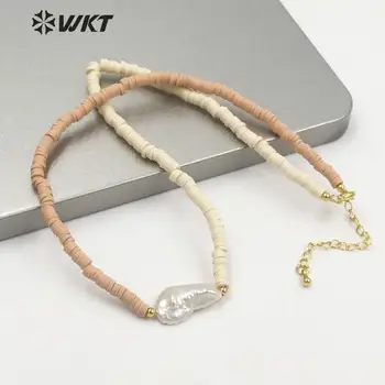 WT-JN130 Pārsteidzošs roku padarīt virzieni 4mm sveķu krelles, pērļu tēmu kaklarota lady mīlēja dabas pērle sānslīdi kaklasaite kaklarota ar smilšu colo