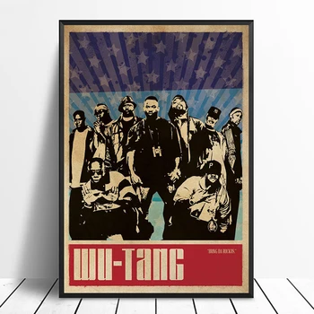 Wu-Tang Clan Mūzikas Dziedātājs Plakātu Hip Hop Rap Mūzikas Grupas Star Plakātu Sienas Mākslas Glezniecības Mājas Dekoru Audekls Drukāt