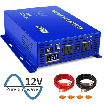 XYZ INVT 1000 watt Power Inverter Mājas Izmantojiet Pure Sine Wave 12v 24v 36v 48v dc to ac 240V 120v auto RV ar MUMS, AK ES Plug