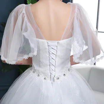 YC-003#Baltas Mežģīnes up Kāzu kleitu balli Bumbu Kleita vairumtirdzniecības lēti kleitas Līgava apprecējās grūtniecēm Jaunā pavasara vasaras 2019