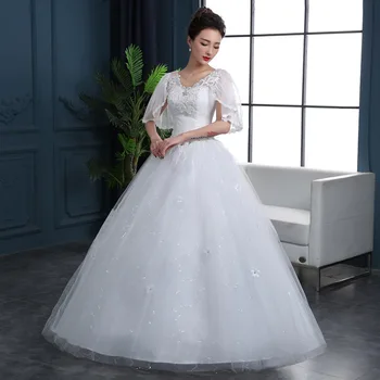 YC-003#Baltas Mežģīnes up Kāzu kleitu balli Bumbu Kleita vairumtirdzniecības lēti kleitas Līgava apprecējās grūtniecēm Jaunā pavasara vasaras 2019