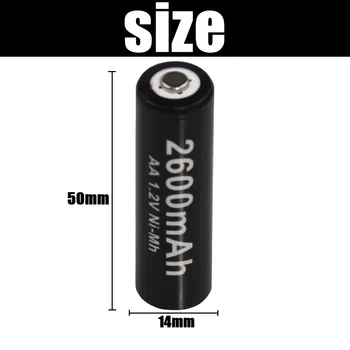 YECKPOWO AA uzlādējamas baterijas nimh 2600mah baterijas 1,2 V 2.A par lukturīti, lai rotaļlietas zobu suka akkumulator 2020 jaunas