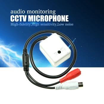 YiiSPO Mini MIC CCTV Mikrofons Audio Uztveršanas Ierīces Fotokameras Adapteris, Augsts Jutīgums Labas kvalitātes audio uzraudzības DC12V