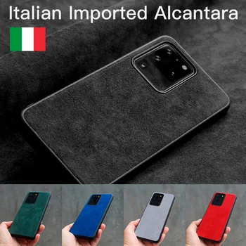 YMW itālijas Alcantara Case for Samsung Galaxy S20 Ultra S10 9 8 20+ Note20 10 Plus 5G Luksusa Mākslīgās Ādas Telefonu Gadījumos