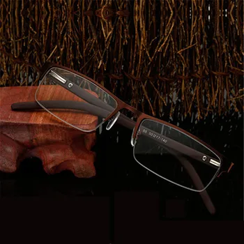 YOOSKE Modes Sieviešu, Vīriešu Biznesa Lasīšanas Brilles Sieviete Vīrietis Metāla Puse Rāmja Brilles ar Receptes Hyperopia Brilles