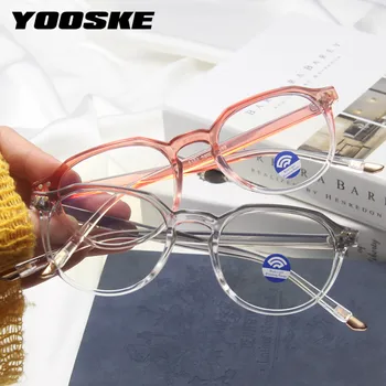 YOOSKE Sieviešu Brilles Ar Rāmi Zilā Gaisma Pretbloķēšanas Brilles Modes Dāmas Datoru Brilles Vintage Briļļu Rāmji