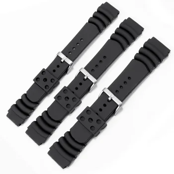 Yopo 20mm 22mm 24mm Ūdensizturīgs Gumijas watchband melna siksniņa speciāls interfeiss Piemērots SBBN013 SRP601J1 skatīties piederumi