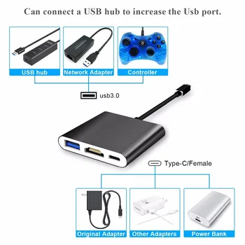 Yoteen C Tipa Adapteris, Nintendo Slēdža Nomaiņa Doks TV HDMI-Saderīgam Pārveidotājs Kabelis USB 3.0 Portu Piederumi