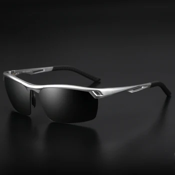 YSO Saulesbrilles Vīriešiem Polarizētās UV400 Alumīnija Magnija Rāmis KPN, Saules Brilles Braukšanas Brilles, Daļēji bez apmales Aksesuārs Vīriešiem 8550