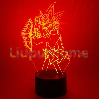 Yu Gi Oh Yugi Muto 3D LED Nightlights Galda Lampas Jaunums Led Mainot Nakts Gaismas, Galda Lampa, Bērniem, Dāvanu