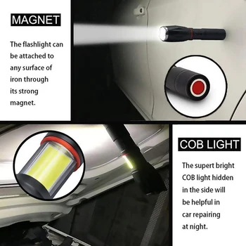 Yunmai jaunu Daudzfunkciju Led lukturīti 8000 Lm T6 lāpu slēptās COB dizaina lukturīti asti super magnēts dizaina kempinga lampas