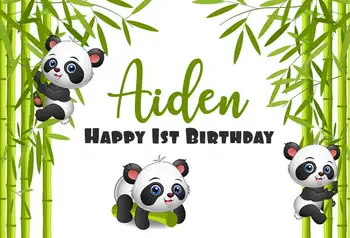 Zaļo Bambusa Fona Fotogrāfija, Karikatūra Baby Autobusu Dzīvniekiem Panda Banner Photocall Bērniem, Bērnu Dušas, Dzimšanas dienas Fons