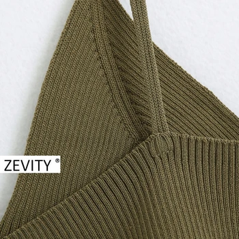 Zevity sieviešu modes v kakla tīrtoņa krāsu salikuma linga Apgriezts Trikotāžas Blūzes Plānas Siksnas Sieviešu īsās Krekli Šiks Topi LS6993