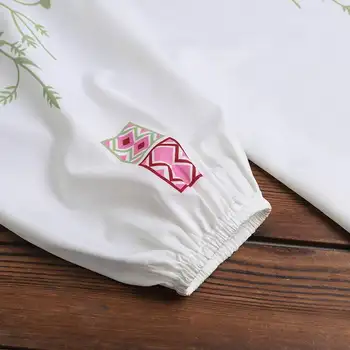 Ziedu Iespiesti Krekls ar garām Piedurknēm Vintage V Kakla Mežģīnes Up Topi ZANZEA 2021. gada Rudenī Blūze Sievietēm Sieviešu Bohēmijas Blusas Lielgabarīta