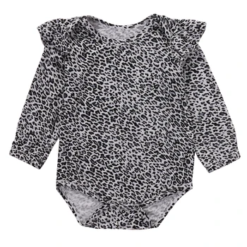 Ziemas Baby Girl Leopard Kombinezonus Rudens Princese Jaundzimušo Bērnu drēbītes 0-2Y Meitenes ar garām Piedurknēm Jumpsuit Bērnu Apģērbs, Apģērbu