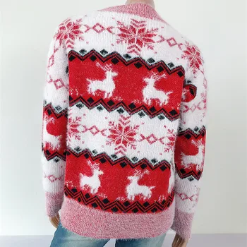 Ziemassvētku Džemperis Sievietēm Briežu Rakstu Puloveri, Džemperi 2020. Gada Rudenī Ziemas Džemperis Sniega Ziemassvētki Drukāt Topi Colothes Gadījuma Sarkans XL