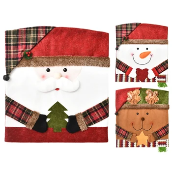 Ziemassvētku Krēsla Pārsegs Santa Claus, Sniegavīrs Krēslu Piedurknes par Svētku Dekori 3513