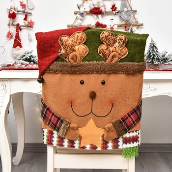 Ziemassvētku Krēsla Pārsegs Santa Claus, Sniegavīrs Krēslu Piedurknes par Svētku Dekori
