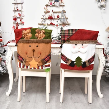 Ziemassvētku Krēsla Pārsegs Santa Claus, Sniegavīrs Krēslu Piedurknes par Svētku Dekori
