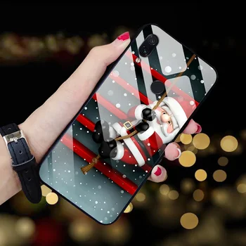 Ziemassvētku Telefonu Gadījumos Par Huawei Honor 20 Pro 8X Max 8.A Mate 20 Pro 10 P30 P20 Lite P Smart Z Nova Plus 3i Rūdīts Stikls Lietā