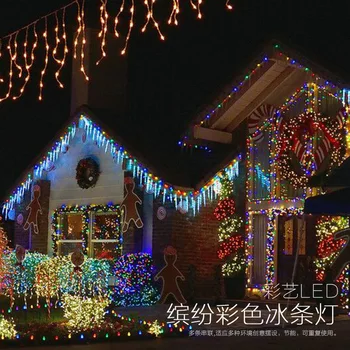 Ziemassvētku Vainags LED Aizkaru Lāsteku Stīgu Gaismas 4.m * 0.6 m 120Leds Iekštelpu Kritums LED Puse Dārza Skatuves Āra Dekoratīvie Light 26576
