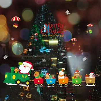 Ziemassvētku Vilciena Uzlīmes/XMAS Interjers/Bērnu Istaba Gultas/Veikala Loga Stiklu Skatuves Veidojums/Svētku Atmosfēru Saģērbt