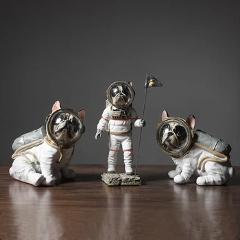 Ziemeļvalstu Astronauts Dekoru Miniatūras Figūriņas Mājas Raksturs Suņa Skulptūra Modeli, Radošu Attēls Dzīvnieku Kosmonauts Varonis Statuja Māksla