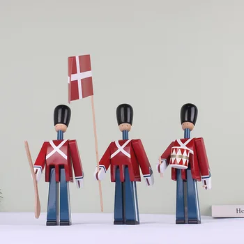 Ziemeļvalstu dānijas Karavīrs Koka Apdares Radošo Mājas Bērnu Modeļa Nama Dekorēšana Leļļu Apdare Roku darbs masīvkoksnes