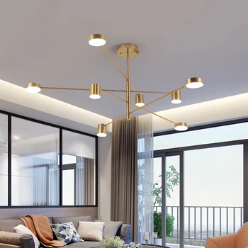 Ziemeļvalstu led Lustras mūsdienu minimālisma melna / zelta luksusa dzīvojamās istabas karājas gaismas lampas guļamistabas, ēdamistabas apgaismojums