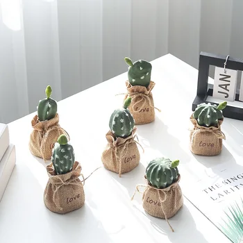 Ziemeļvalstu Mākslīgais Kaktuss Sveķu Figūriņas Kaktuss Miniatūras Dekoratīvās Dzīvojamā Istaba Office Home Decoration Accessories
