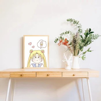 Ziemeļvalstu Stila Anime Multfilmu Sailor Moon Audekla Apgleznošana Sienu, Mākslas Plakāti un Izdrukas Sienas Art Attēlu for Kids Istabas Dekors Bez Rāmja