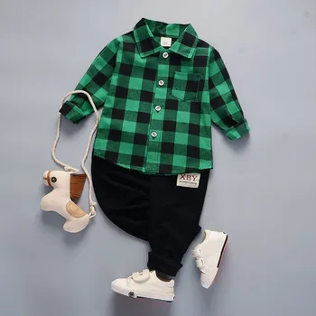 Zēna apģērbs Pavasara apģērbu Komplekti Bērniem drēbes, Krekls un bikses 2 gabali Komplekti Zēniem Zīdaiņu apģērbi Bērnu apģērbs