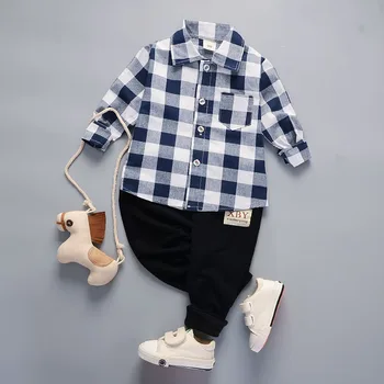 Zēna apģērbs Pavasara apģērbu Komplekti Bērniem drēbes, Krekls un bikses 2 gabali Komplekti Zēniem Zīdaiņu apģērbi Bērnu apģērbs