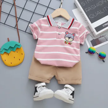 Zīdaiņu Modes Vasaras Baby Girl Apģērbu Jauns Bērnu Zēnu Kokvilnas T Krekls, Bikses, 2gab/komplekti Toddler Sporta Kostīms Bērniem, Treniņtērpi