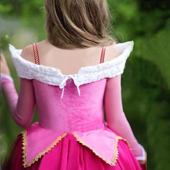 Zīdaiņu Sleeping Beauty Saģērbt Ziemassvētku Meitenes Princese Aurora Kleita Vasarā Bērni Rozā Eleghant Kāzu Kleitu Karnevāla Kostīms