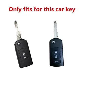 Ādas Automašīnas Atslēgu, Ja Apvalks Priekš Mazda 2 3 6 CX5 CX-7 CX-5 Locīšanas Tālvadības Pults Vāciņu Keychain Turētājs Aizsargs, Soma, Auto Piederumi