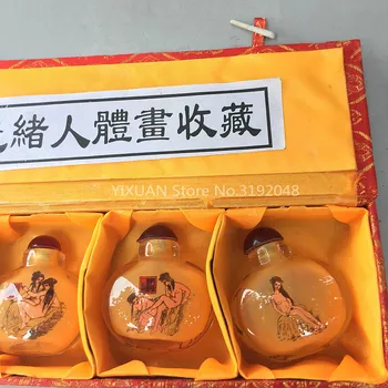Ķīnas Guangxu ķermeņa apgleznošana kolekcija stikla ŠŅAUCAMĀ tabaka PUDELES apgleznošana mājas apdare ŠŅAUCAMĀ tabaka PUDELI.