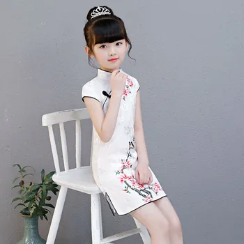 Ķīniešu Tradicionālā Stilā Meitenēm, Cheong-sam Bērnu Kleita Vasaras Ikdienas Kleitas Bērniem Veikt Qipao Puse Kleita