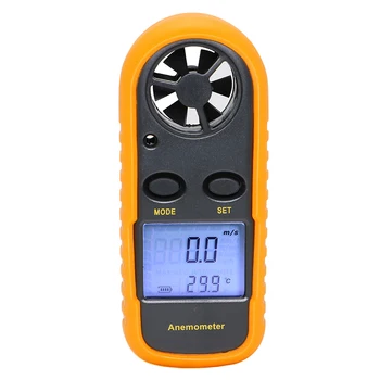 ŞAHE Rokas Anemometer Vēja Ātruma Mērītājs 0-30m/s windmeter -10 ~ 45C Temperatūra Tester ar LCD Displeja Apgaismojums Anemometer