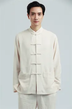 Šanhajas Stāsts ar garām Piedurknēm vīriešu Tai ji apģērbu komplekts kung fu Lina uzvalks ķīniešu kungfu atbilstu Tai chi krekls + bikses set 2 krāsu