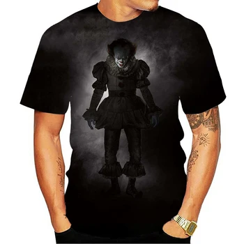 Šausmu Fantastikas Vasaras Gadījuma 3D Iespiesti Stephen King ir Tas, Bērnu T-krekls ar Īsām piedurknēm Bērniem Šausmu Klauns zēns/meitene T-krekli