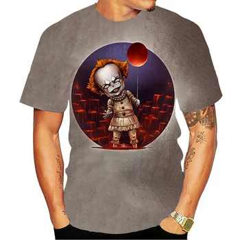 Šausmu Fantastikas Vasaras Gadījuma 3D Iespiesti Stephen King ir Tas, Bērnu T-krekls ar Īsām piedurknēm Bērniem Šausmu Klauns zēns/meitene T-krekli
