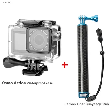 Ūdensizturīgs Gadījumā shell + Oglekļa Šķiedras Peldspēju Stienis Niršanas Peldošās Rokas Selfie Nūju DJI Osmo Rīcības Kameru Piederumi