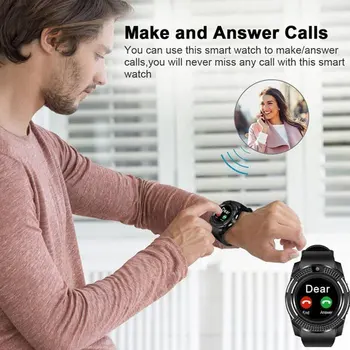Ūdensizturīgs Smart Skatīties Vīrieši ar Kameru, Bluetooth Smartwatch Pedometrs Sirds ritma Monitors Sim Karti rokas Pulkstenis