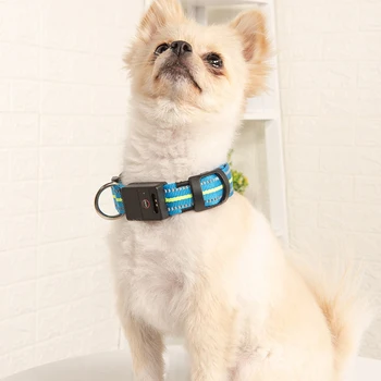 Ūdensnecaurlaidīga Neilona Pet Suns Apkakles LED USB Lādējamu Atstarojošās Gaismas Apkakles Perro Led Kvēlojošs Suns Gaismas Nakts Drošību Apmales